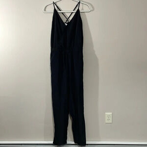 NWT JustFab Black Spaghetti Strap Jumpsuit S